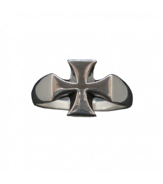 R002082 Genuine Sterling Silver Men Ring Cross Solid Stamped 925 Comfort Fit
